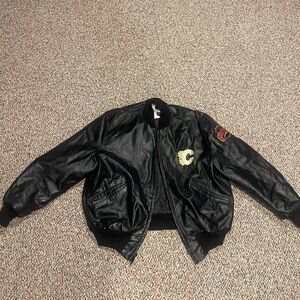 Vintage Calgary flames leather jacket